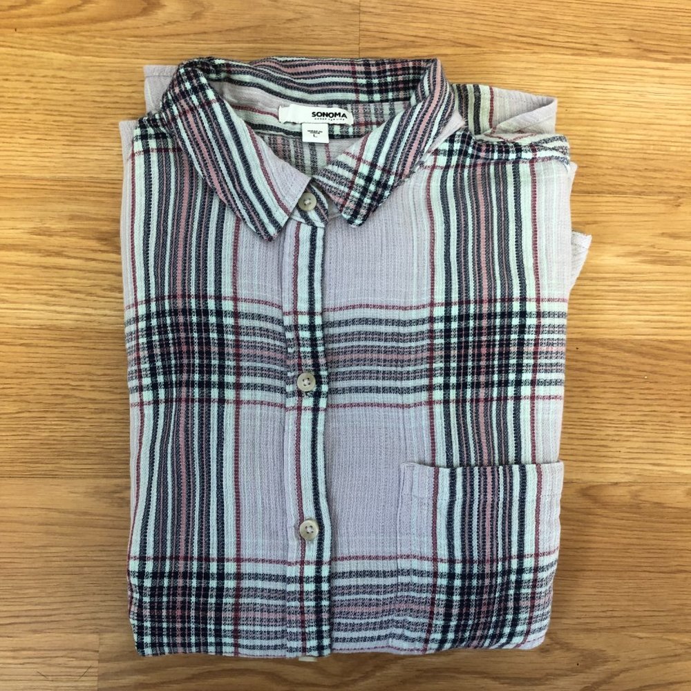 Long Sleeve Flannel Blouse NWT